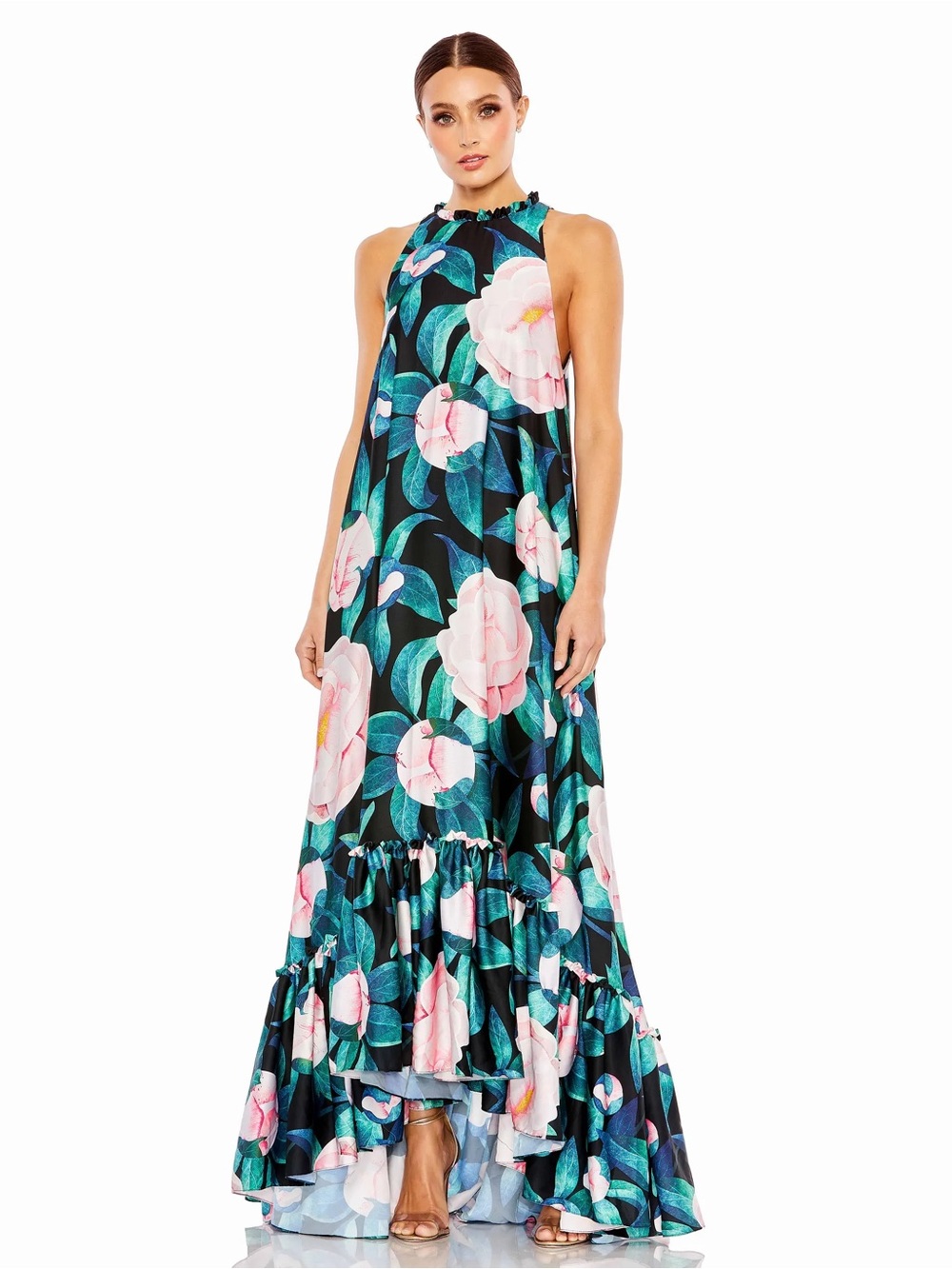 Mac Duggal 11406 NWT Floral Print High Low Evening Gown